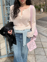 [MADE] Rules Button Henley Neck Knit
