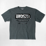 NUSL グランジロゴオーバーフィットピグメントTシャツ - 5COLOR