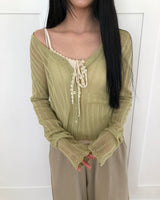 Noor Wave Ribbed Cardigan