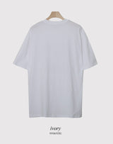 オーシャンプリンティングルーズショートスリーブtシャツ