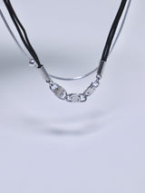 Swirl layered string chain choker necklace