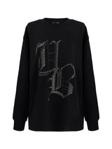 [MADE] beads long sleeve T_BLACK