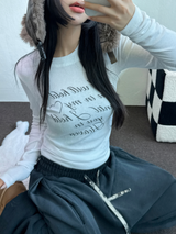 ロビン🤍プリンティングレザータトゥーロングスリーブTシャツ🩶🖤🤍3カラー