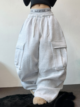 シープ/  ストリング 🐑カーゴヒップパラシュートバルーンロングパンツ🤍🩶🖤3カラー