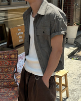 [S/S] Crop pocket check shirts(3color)