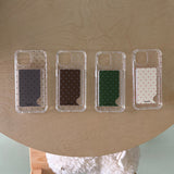 [Jelly] mini dot (Dark gray&black dot) Card pocket case