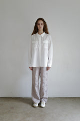 Seersucker check shirt, White