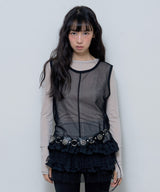 DOT LAYERED DRESS (BLACK)_F24ZD880