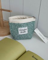 zipper pouch - Summer tweed (green-M)