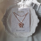 [IU Necklace] バタフライフェアリーレイヤードネックレス - Rosegold Color