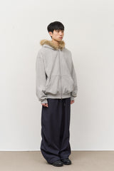 セルオーバーサイズファージップパーカー