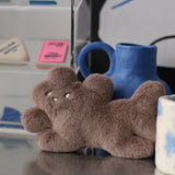 [Doll keychain resembling a fluffy cloud] ホワイトドッグブルーペールブルーココア