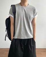 デュエット クロップ ロールアップ ショートスリーブ Tシャツ