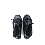 Mesh Lace-Up Open Toe Heel(Black)