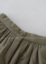 Quilting Padding Flare Miniskirt