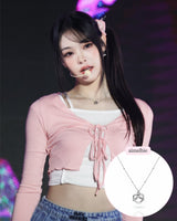 [tripleS Lynn Necklace] Pretzel Collarbone Necklace - Silver Color