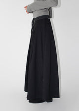 FLUID PLEATS LONG SKIRT