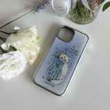 [MADE]Fluffy Cat Silver Epoxy Case