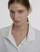 25FW★ エッセンスシルバー(W)モイサナイトフレッシュウォーターパールネックレス8mm