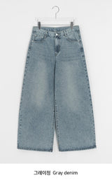 Lunen Washing Wide Denim Pants