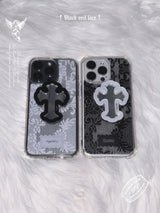 [Magsafe]Black Veil Lace Gel Hard Phone Case