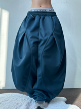 KIDDY RING POINT FRONT PLEAT BALLOON PANTS💙🩶🖤 - 3 COLORS