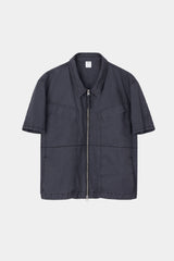 ビンテージウォッシュドフラップポケットワークシャケット (Washed Charcoal)