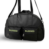 HALF MOON SHOULDER CROSS BAG_LARGE-Coating canvas Black_Ygreen