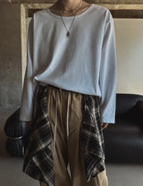[1+1] ヌーク ベーシック Uネック ロングスリーブ Tシャツ