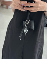 Heart key strap layered keyring
