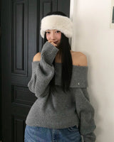 [ORIGINAL] DARE Off-Shoulder Rib Knit