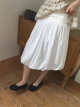 Neva Shirring Balloon Midi Skirt