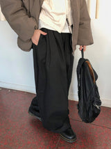 ヒバッツ ピンタック コットン バンディング バルーンパンツ