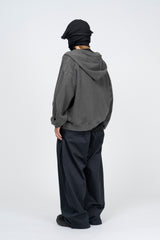 Vintage Washing Crop Hooded Zip-Up