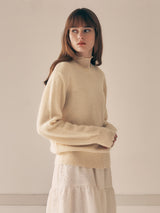 MOHAIR WOOL BLENDED KNIT BUTTER