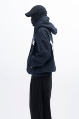 WITH LOVE Boucle Embroidery Hood zip-up