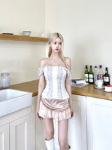 1232. Aerin satin chiffon cancan mini sk