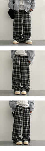 Are checkered banding wide pants