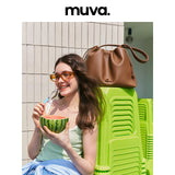 muva. Genuine‑Leather Cloud Tote Bag for Women, 2024 New Large‑Capacity Commuter Bag, Cotton‑Candy Original Design, New Arrival Apr 16