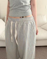 [Unisex/Summer Pants] Lev Linen Stripe Banding Pants (4 colors)
