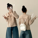 Lore lovely pattern lace collar knit cardigan 