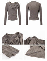 Cozy Soft Shirring Long Sleeve T-shirt