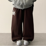 Rosé Star Embroidered String Wide Pants