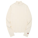 CHERRY BASIC HALF NECK T-SHIRT [IVORY]