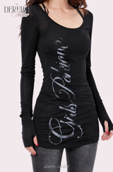 Trend lettering long-sleeve tee