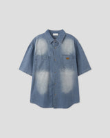 Durant Patch Washed Short Sleeve Denim Shirts