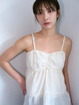 Boho Shirring Sleeveless (Ivory)