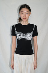 Ribbon Printing T-shirt (Black)