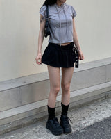 Eyelet low skirt pants