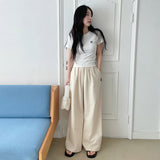 ワイドバンディングコットンパンツ [LIGHT BEIGE]